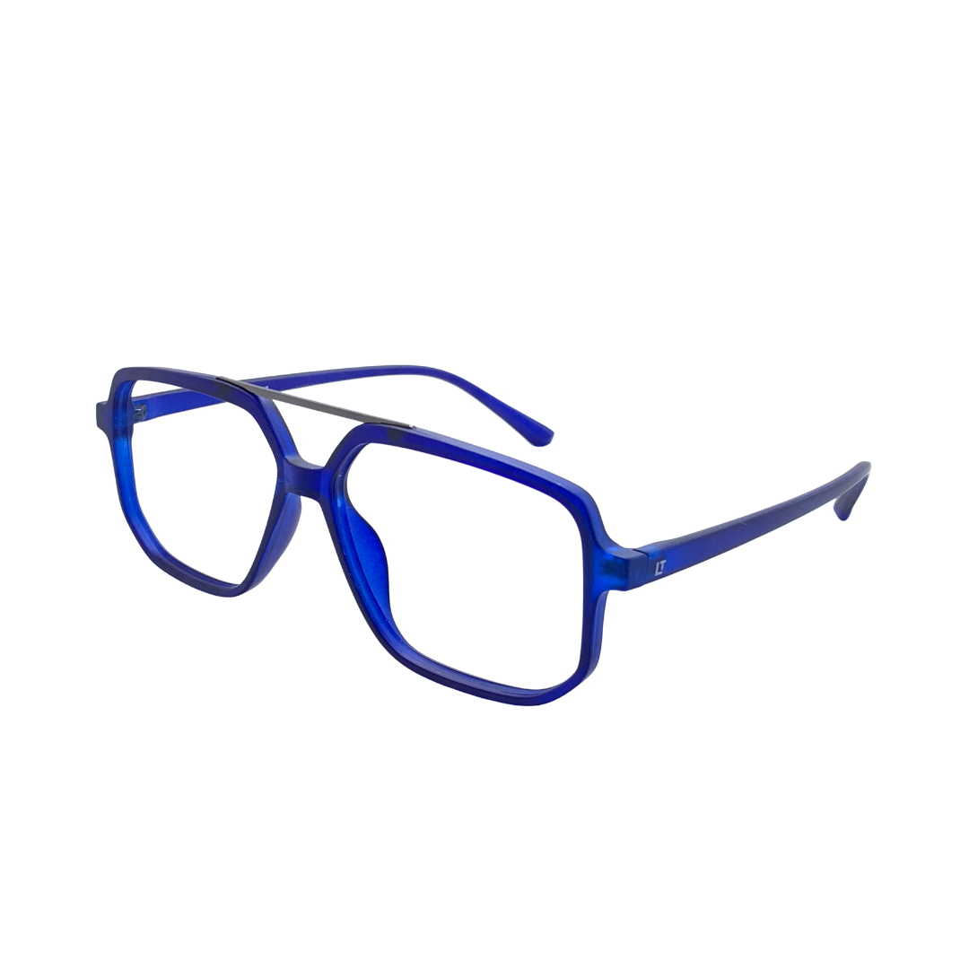 Essentials "Skyro" Square Aviator Bluecut Zero Power Eyeglasses 3257