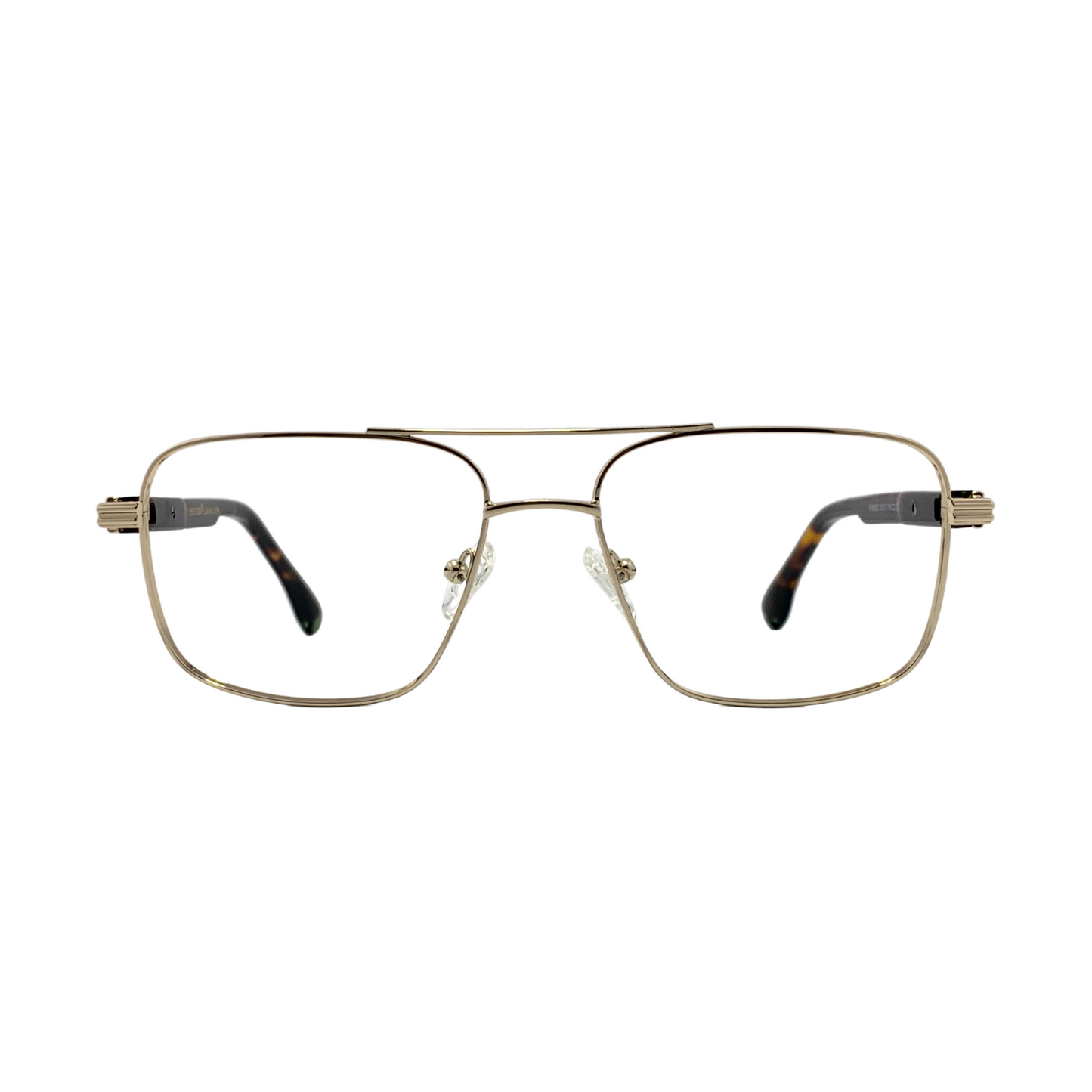 Luxury Line Vijay Gold Havana Square Aviator Eyeglasses for Men RTM6 Lenstrack