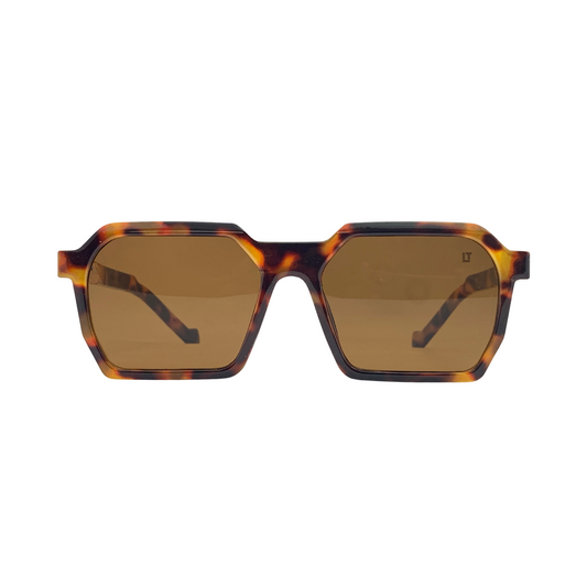 Essentials "Bounce" Havana Hexagon Unisex Sunglasses