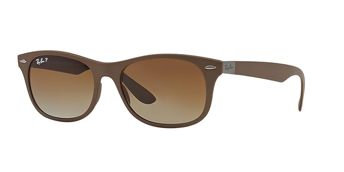 RAY-BAN New Wayfarer Liteforce Matte Brown Polarized RB4207 6033/T555