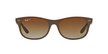 RAY-BAN New Wayfarer Liteforce Matte Brown Polarized RB4207 6033/T555