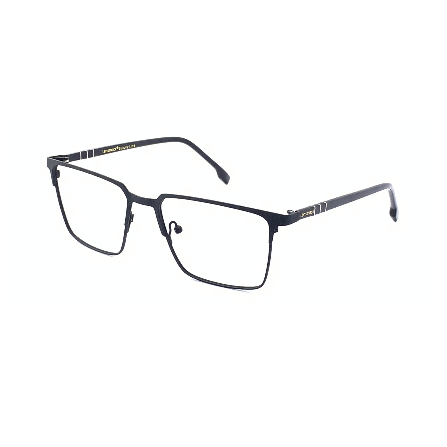 Luxury Line "Ved" Square Black Unisex Eyeglasses RTM1008 C1/55