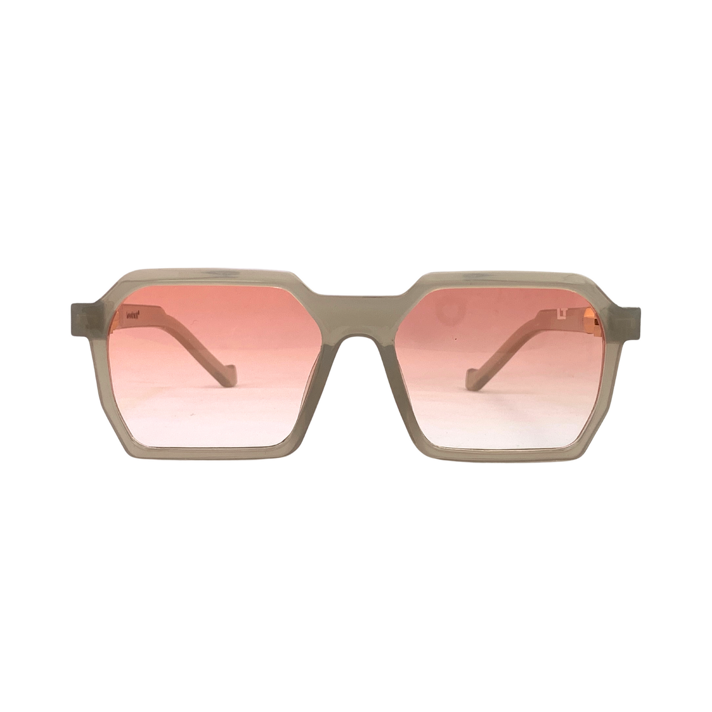 Essentials "Bounce" Pink Hexagon Unisex Sunglasses