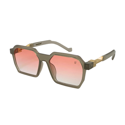 Essentials "Bounce" Pink Hexagon Unisex Sunglasses