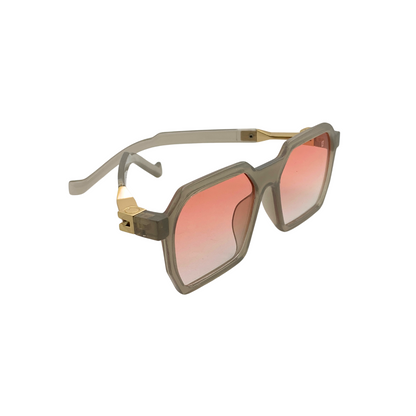 Essentials "Bounce" Pink Hexagon Unisex Sunglasses