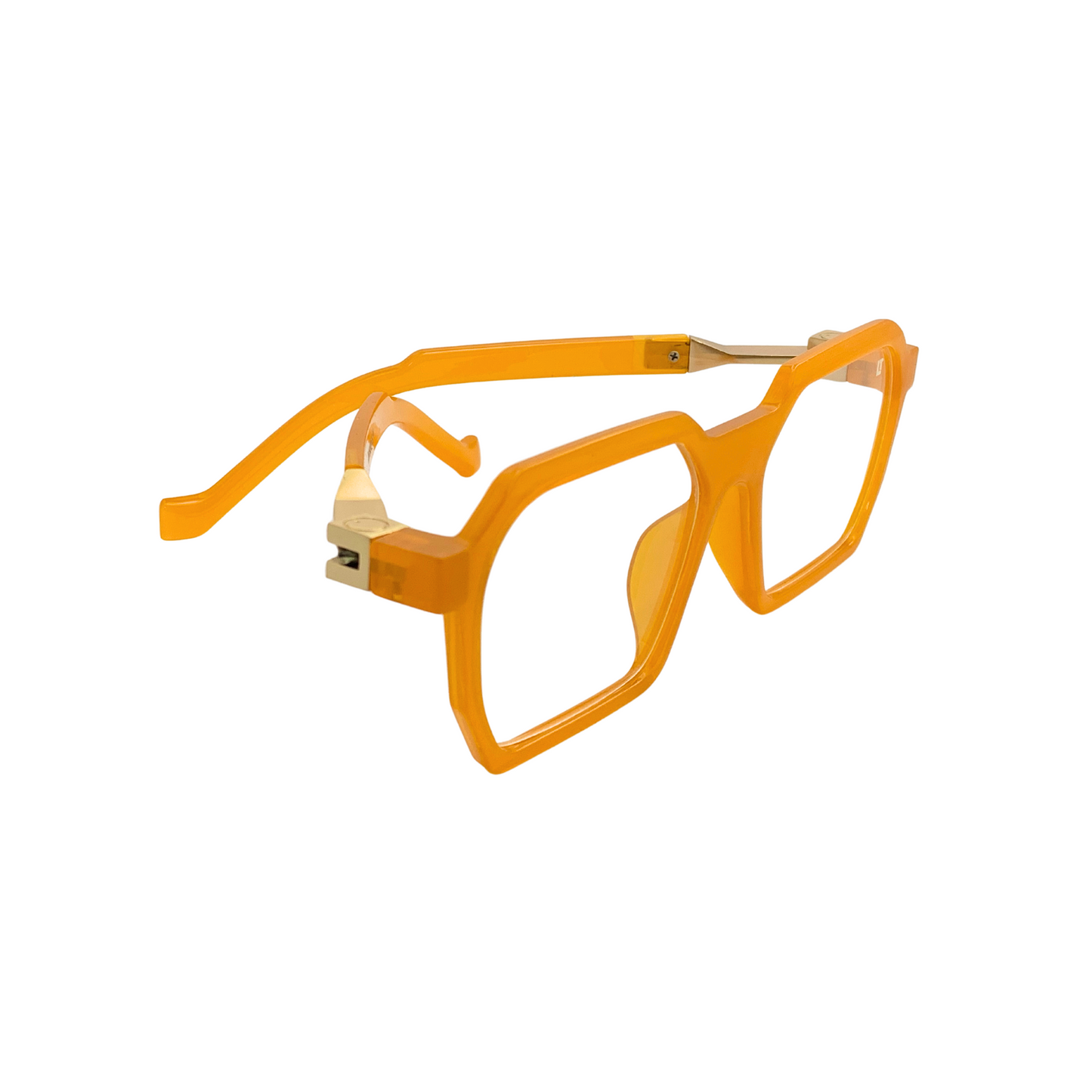 Essentials "Crew" Orange Hexagon Unisex Eyeglasses