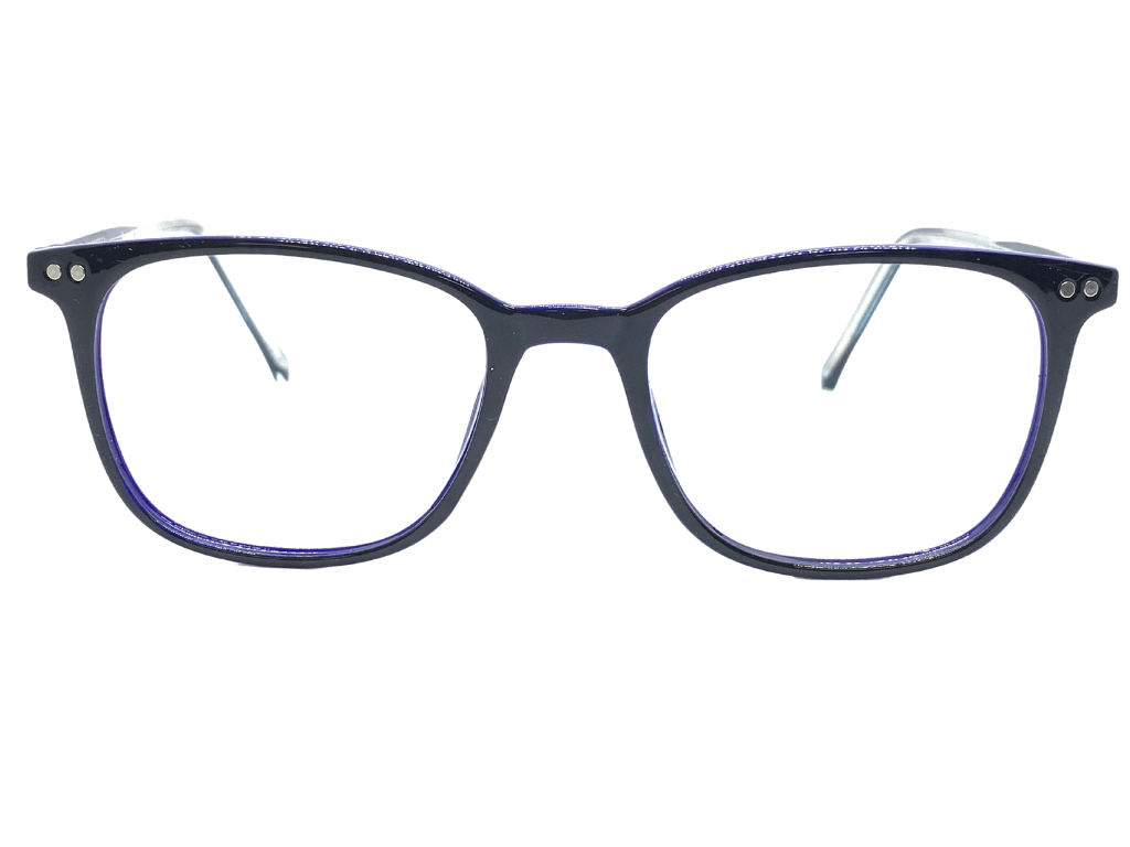 Lensnut Black Blue Rectangle Full Rim Eyeglasses LN8034C1B
