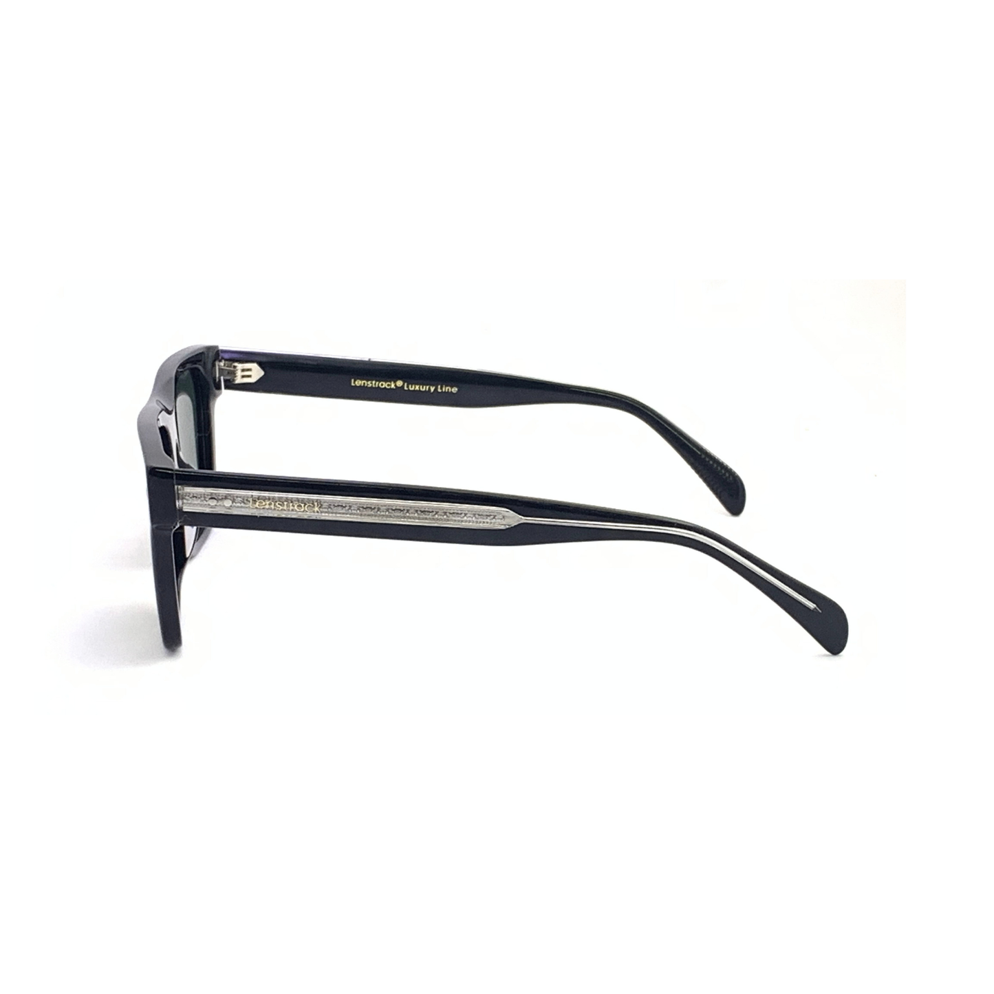 Luxury Line "Hood" Black Wayfarer Unisex Sunglasses