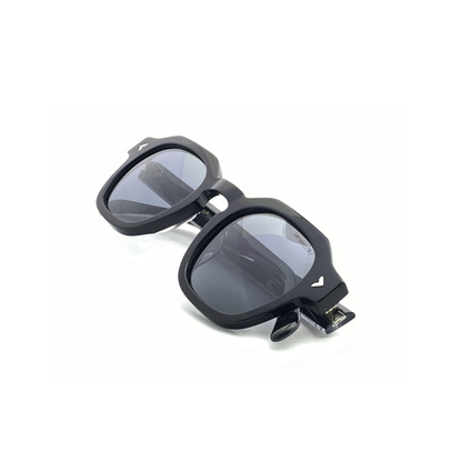 Luxury Line "Don Juan" Black Hexagon Unisex Sunglasses