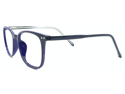 Lensnut Black Blue Rectangle Full Rim Eyeglasses LN8034C1B