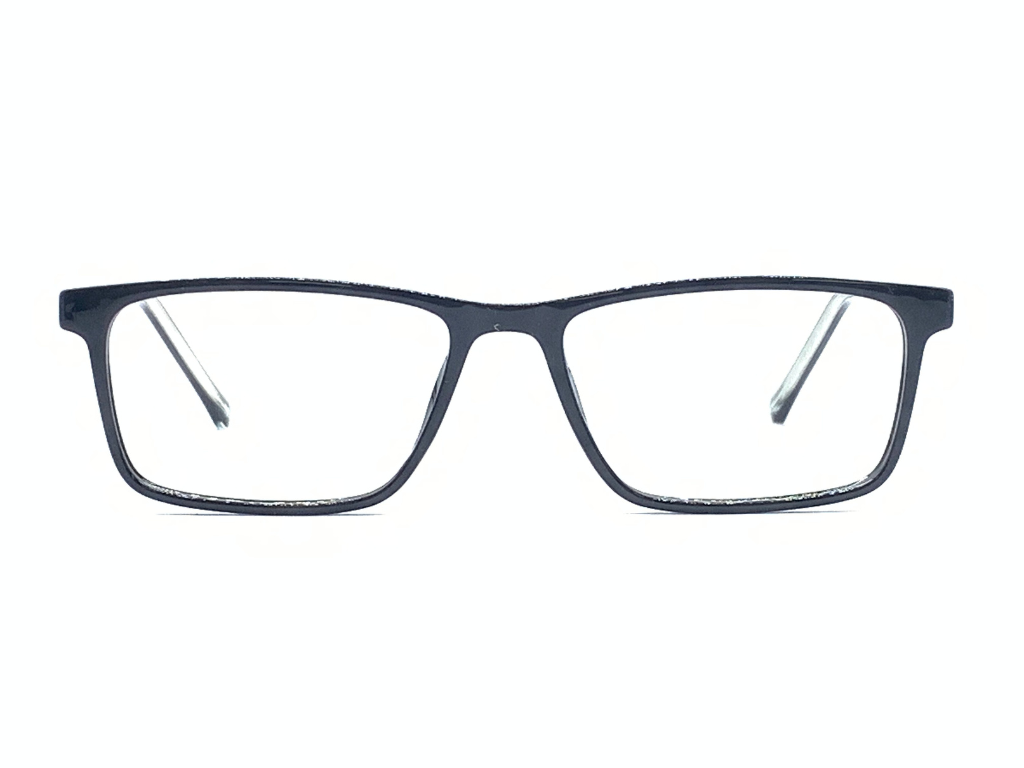 Lensnut Black Transparent Rectangle Full Rim Eyeglasses LN8033C1T