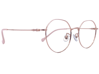 Lensnut Latemon Rose Gold Round Full Rim Eyeglasses LNL9034COL9