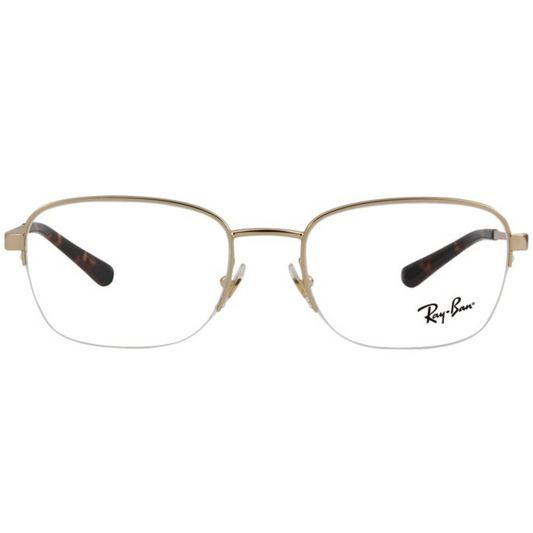 Ray-Ban Gold Pillow Half Rim Eyeglasses for Men RB6463I 2500/53