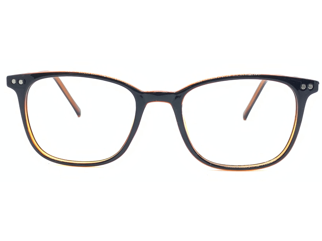 Lensnut Black Brown Rectangle Full Rim Eyeglasses LN8034C1BR