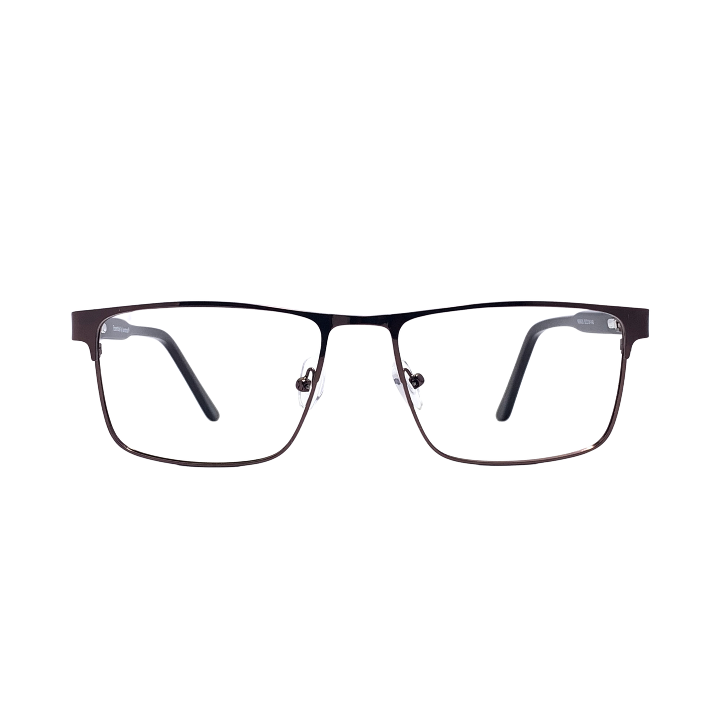 Essentials "Vivek" Brown Rectangle Unisex Eyeglasses