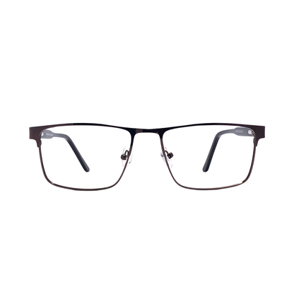 Essentials "Vivek" Brown Rectangle Unisex Eyeglasses