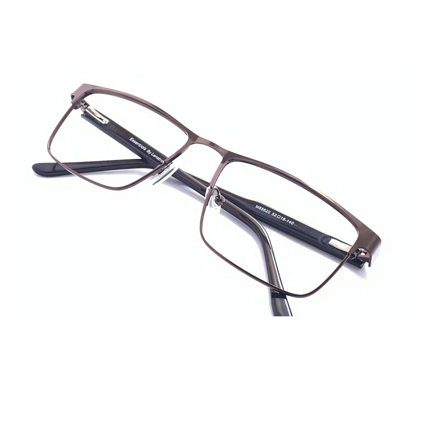 Essentials "Vivek" Brown Rectangle Unisex Eyeglasses