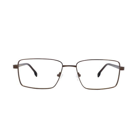 Luxury Line "Atharva" Brown Rectangle Unisex Eyeglasses RTM1001 C4/55