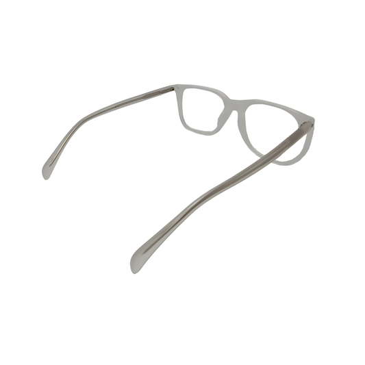 Essentials "Step" Rectangular White Unisex Eyeglasses 7070