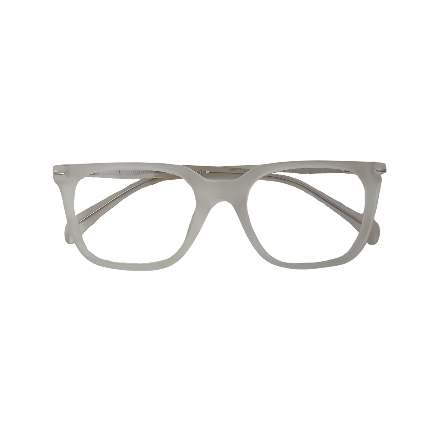 Essentials "Step" Rectangular White Unisex Eyeglasses 7070