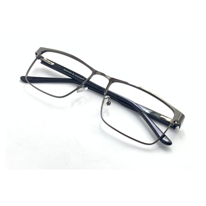 Essentials "Vivek" Gunmetal Rectangle Unisex Eyeglasses