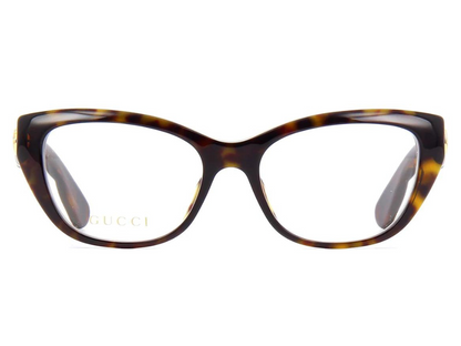 Gucci Havana Cat Eye Full Rim Eyeglasses GG0813O 002