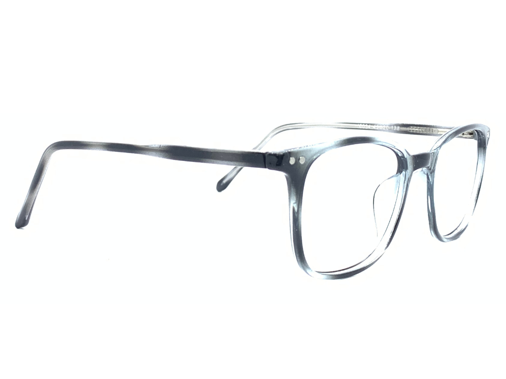 Lensnut Grey Transparent Rectangle Full Rim Eyeglasses LN8034C5T