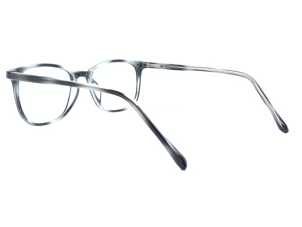 Lensnut Grey Transparent Rectangle Full Rim Eyeglasses LN8034C5T