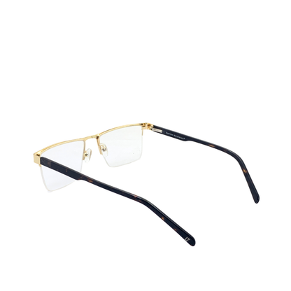 Essentials "Samarth" Gold Rectangle Half Rimmed Unisex Eyeglasses