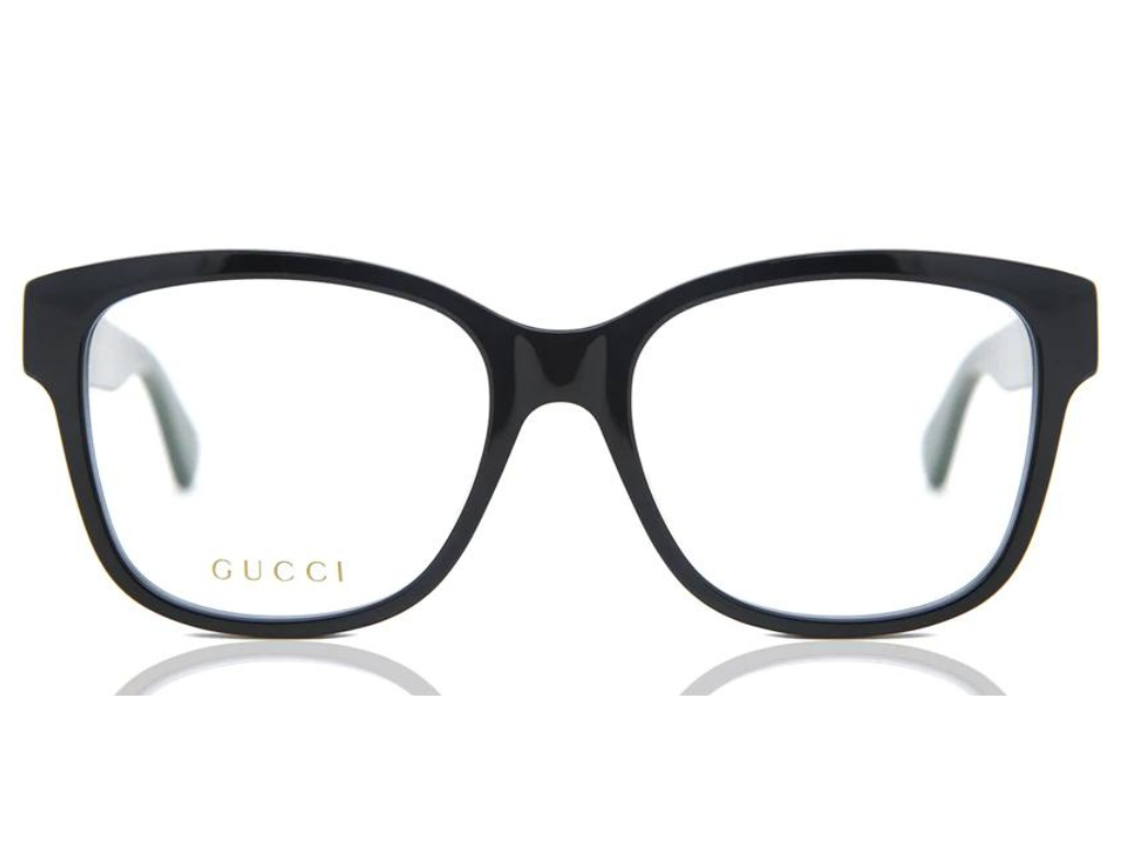 Gucci Black Rectangle Full Rim Eyeglasses GG0038ON 011