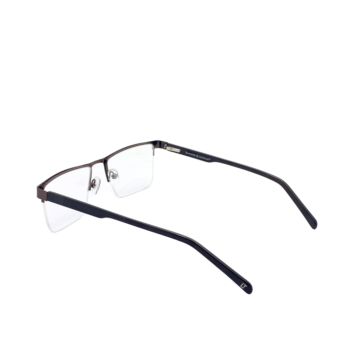 Essentials "Samarth" Cocoa Half Rimmed Rectangle Unisex Eyeglasses