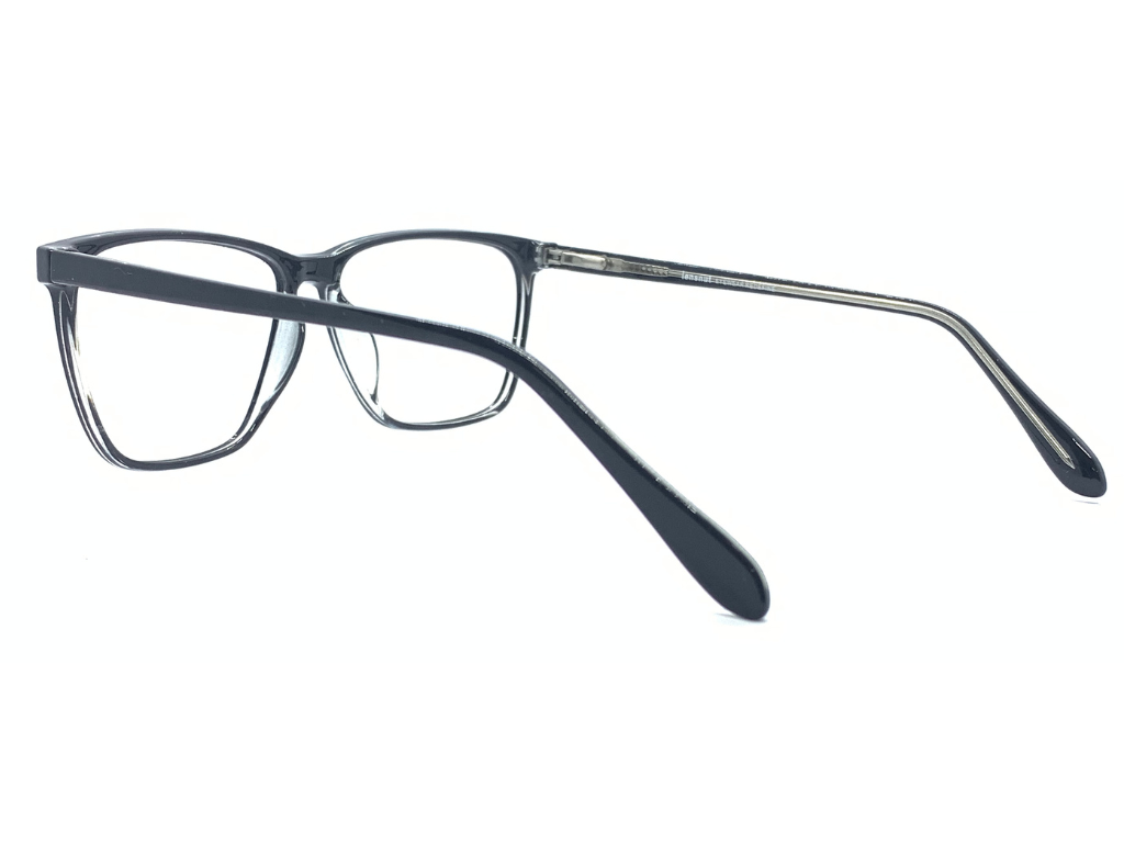 Lensnut Black Transparent Rectangle Full Rim Eyeglasses LN8038C1T
