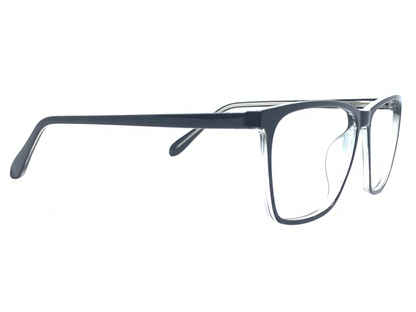 Lensnut Black Transparent Rectangle Full Rim Eyeglasses LN8038C1T