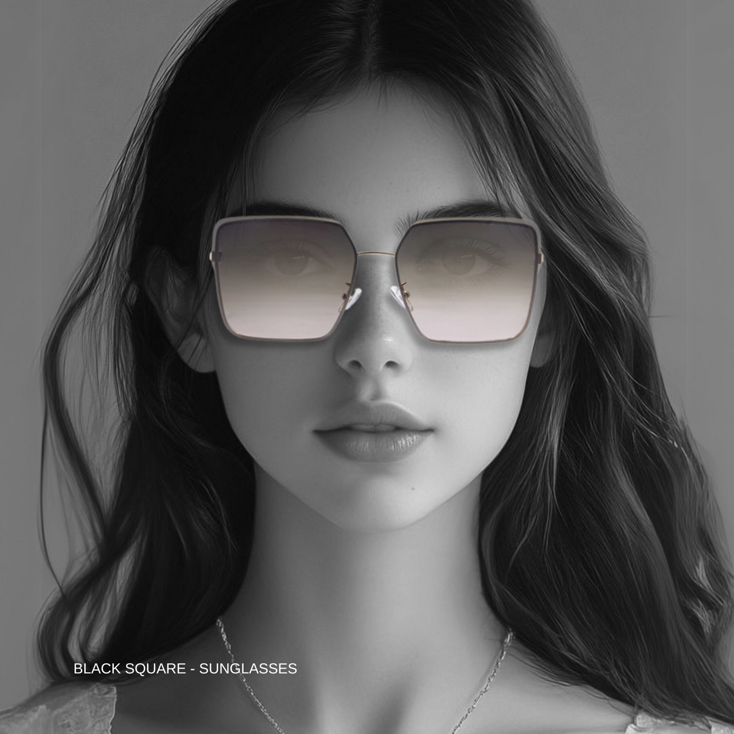 Hip Hop Black Square Unisex Sunglasses 2A945