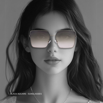 Hip Hop Black Square Unisex Sunglasses 2A945