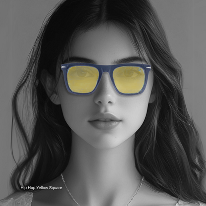 Hip Hop Yellow Square Unisex Sunglasses DB7000