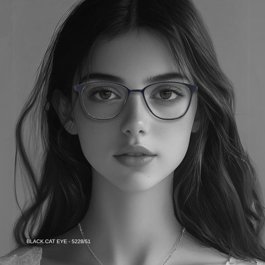 Essentials Black Cat Eye Eyeglasses for Women 5228 51