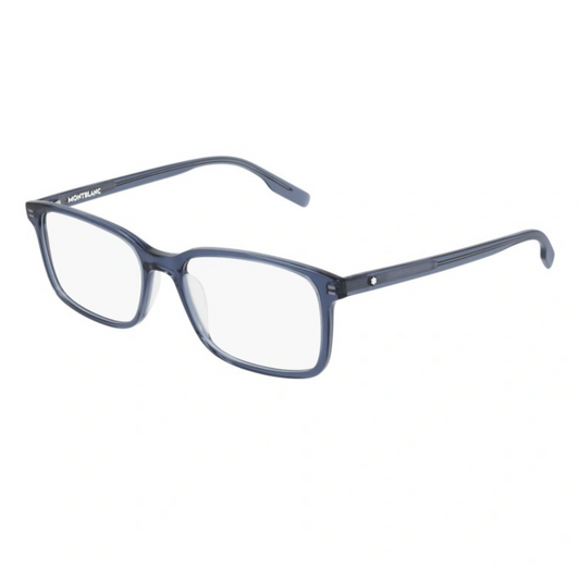 Mont Blanc Blue Rectangle Unisex Eyeglasses MB0152O 003/54