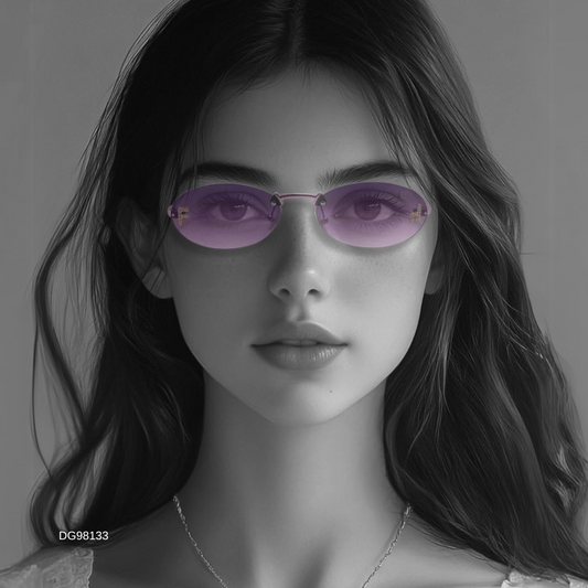 Hip Hop Purple Oval Unisex Sunglasses DG98133