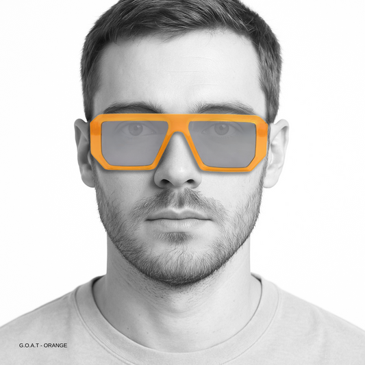 Essentials G.O.A.T Orange Square Sunglasses for Men