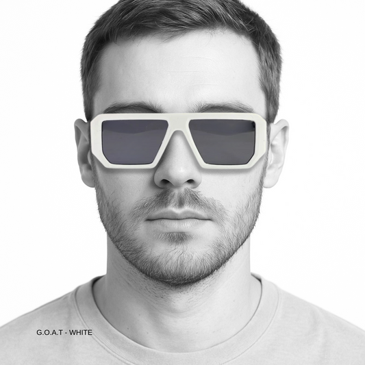 Essentials G.O.A.T White Square Sunglasses for Men