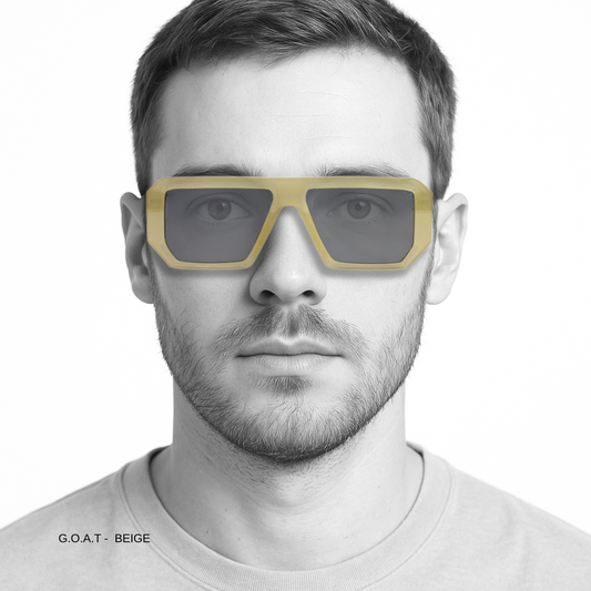 Essentials G.O.A.T Beige Square Sunglasses for Men