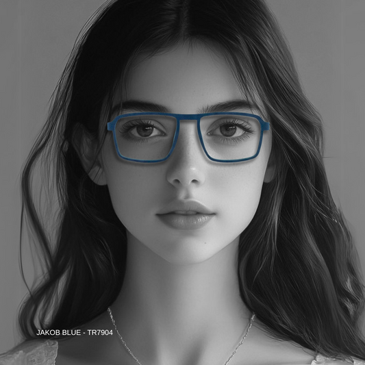 Essentials "Jakob" Blue Square Unisex Eyeglasses TR7904
