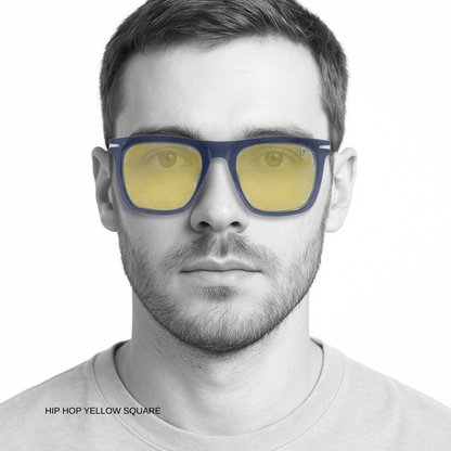 Hip Hop Yellow Square Unisex Sunglasses DB7000