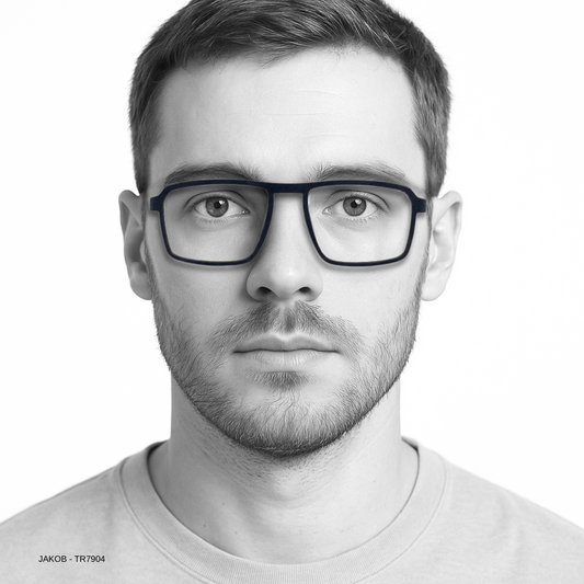 Essentials "Jakob" Black Square Unisex Eyeglasses TR7904