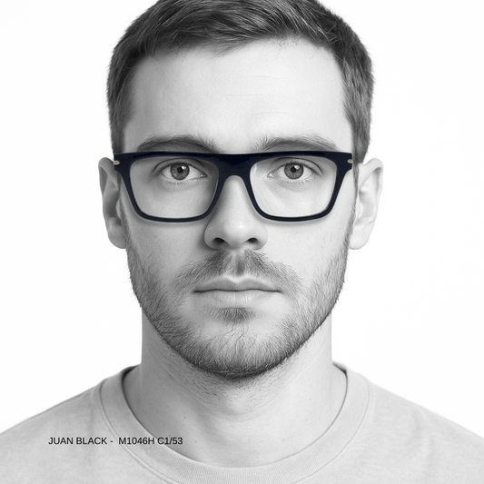 Essentials Juan Black Rectangle Unisex Eyeglasses M1046H C1/53