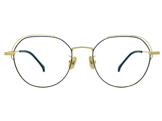 Lensnut Latemon Black Gold RoundFull Rim Eyeglasses LNL9013COL1