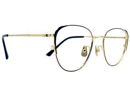 Lensnut Latemon Black Gold Cateye Full Rim Eyeglasses LNL9019COL1