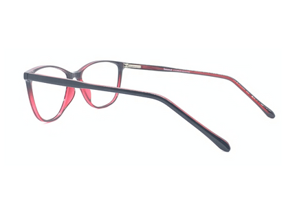 Lensnut Black Red  Cateye Full Rim Eyeglasses LN8030C1R