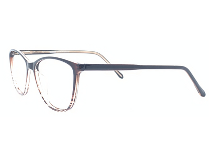 Lensnut Brown Transparent Cateye Full Rim Eyeglasses LN8030C2T